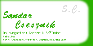 sandor csesznik business card